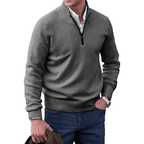 Pull zippé homme col montant, demi-zip, dix coloris, gris foncé