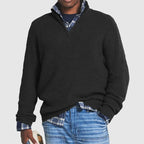 Pull zippé homme coupe décontractée, huit coloris, du S au 5XL, noir