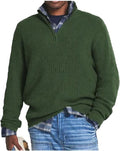 Pull zippé homme coupe décontractée, huit coloris, du S au 5XL, vert