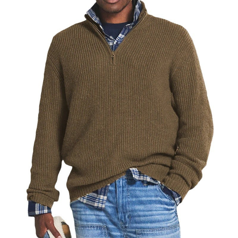 Pull zippé homme coupe décontractée, huit coloris, du S au 5XL