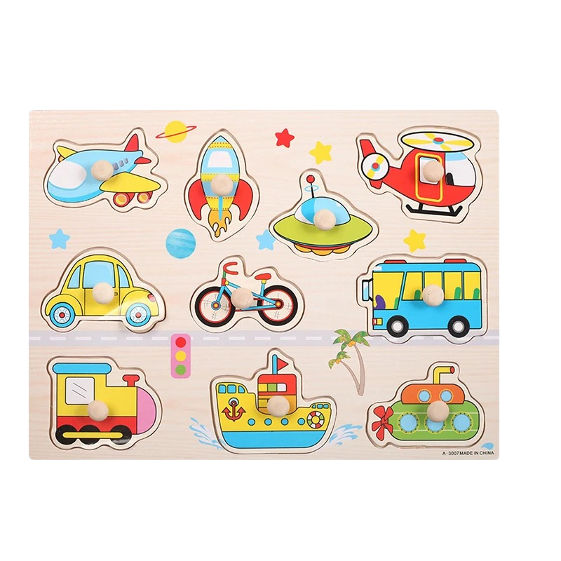 Puzzles éducatifs pour enfant, lot de deux, animaux et fruits