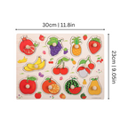 Puzzles éducatifs pour enfant, lot de deux, animaux et fruits