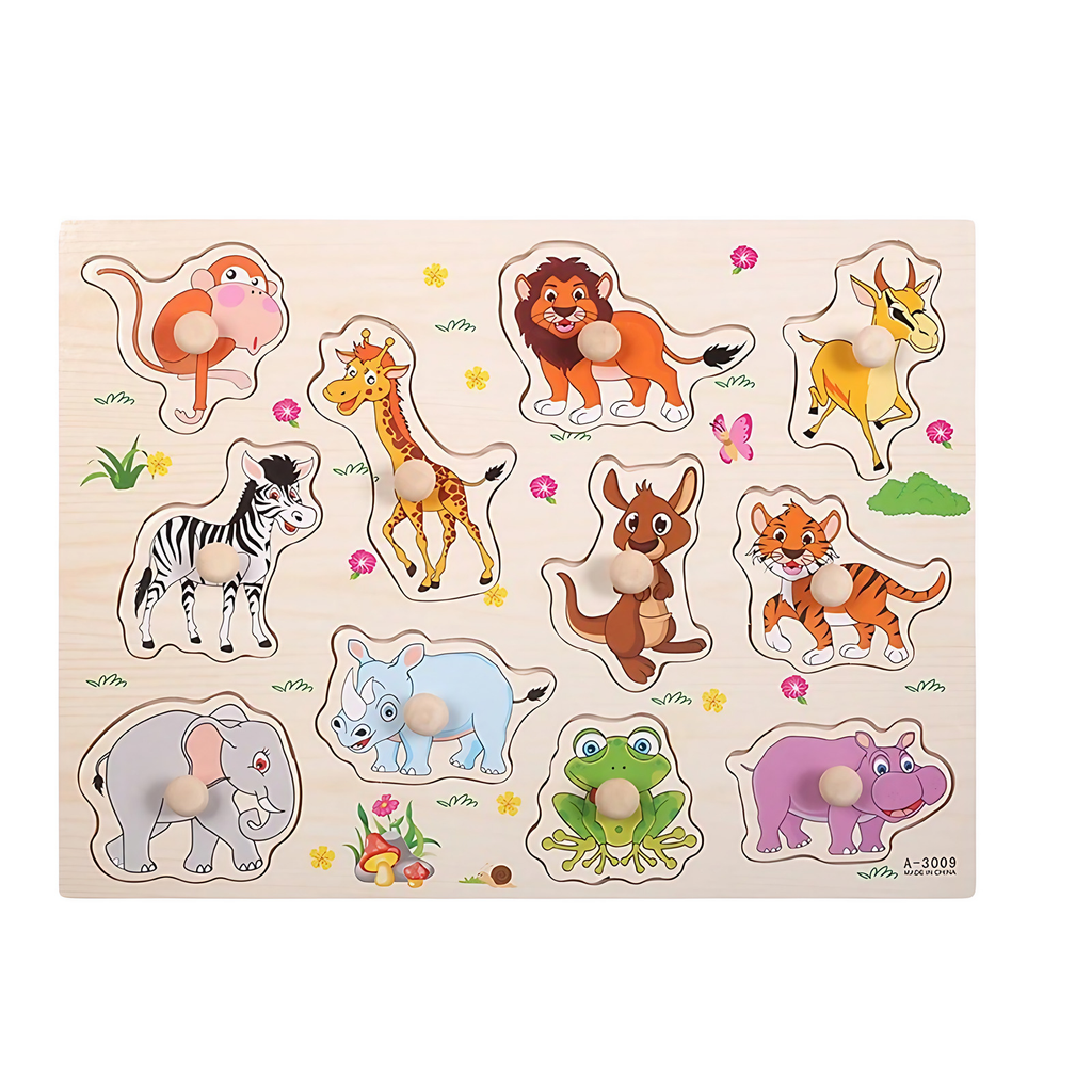 Puzzles éducatifs pour enfant, lot de deux, animaux et fruits