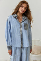 Pyjama femme chaud à coupe ample, marron ou bleu, du S au 2XL, bleu