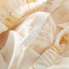 Pyjama femme léger à motif feuilles de ginkgo, taille élastique