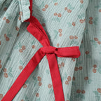 Pyjama femme haut kimono, gaze de coton, imprimé fleuri