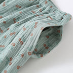 Pyjama femme haut kimono, gaze de coton, imprimé fleuri