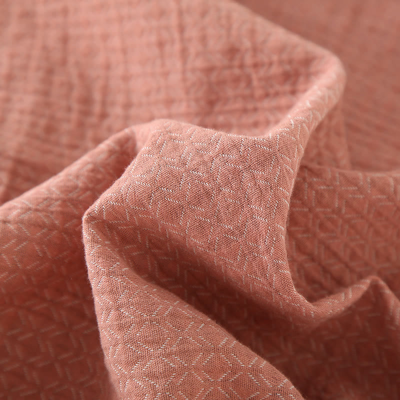 Pyjama kimono en gaze de coton pour femme, rose foncé