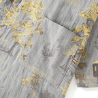 Pyjama kimono homme deux pièces, motif paysage, gris clair