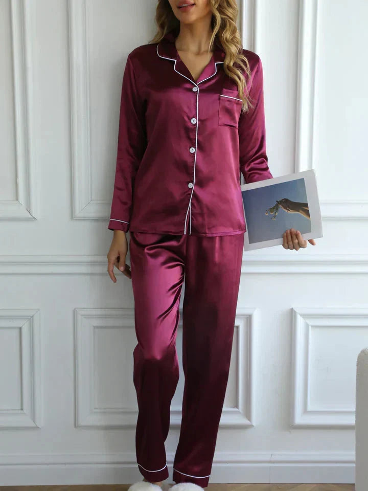 Pyjama en satin femme, coupe ample, dix coloris, du S au 2XL