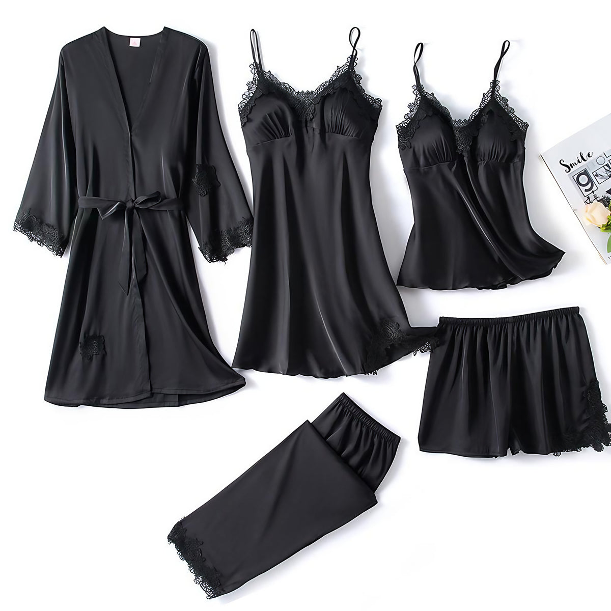 Pyjama femme léger, chemise boutonnée et pantalon, du M au XL