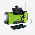 Radio de survie rechargeable 4000 mAh, lampe torche et alarme SOS, vert