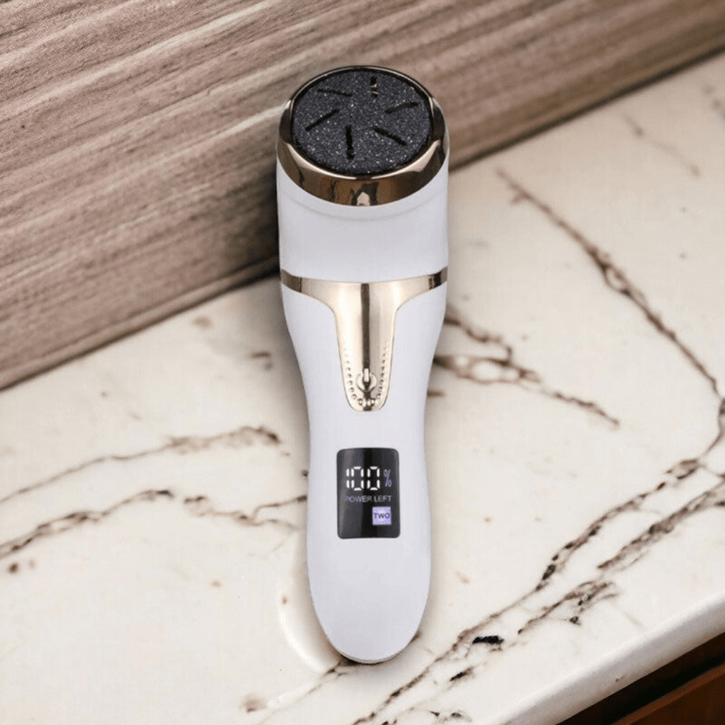 Râpe à pieds électrique rechargeable contre les callosités, blanc