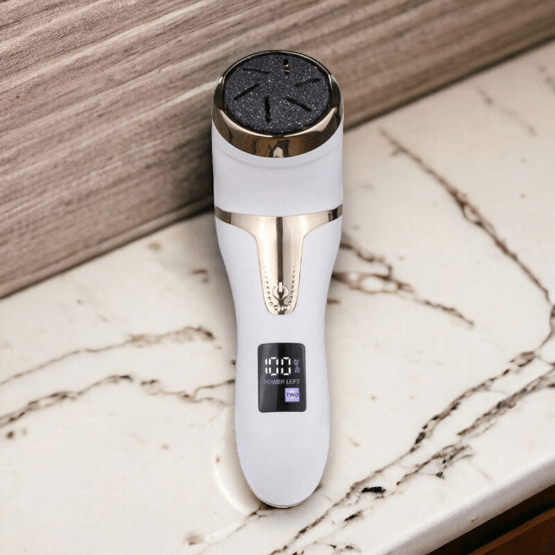 Râpe à pieds électrique rechargeable contre les callosités, blanc