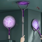 Raquette anti-moustiques électrique 2 en 1 avec lampe UV