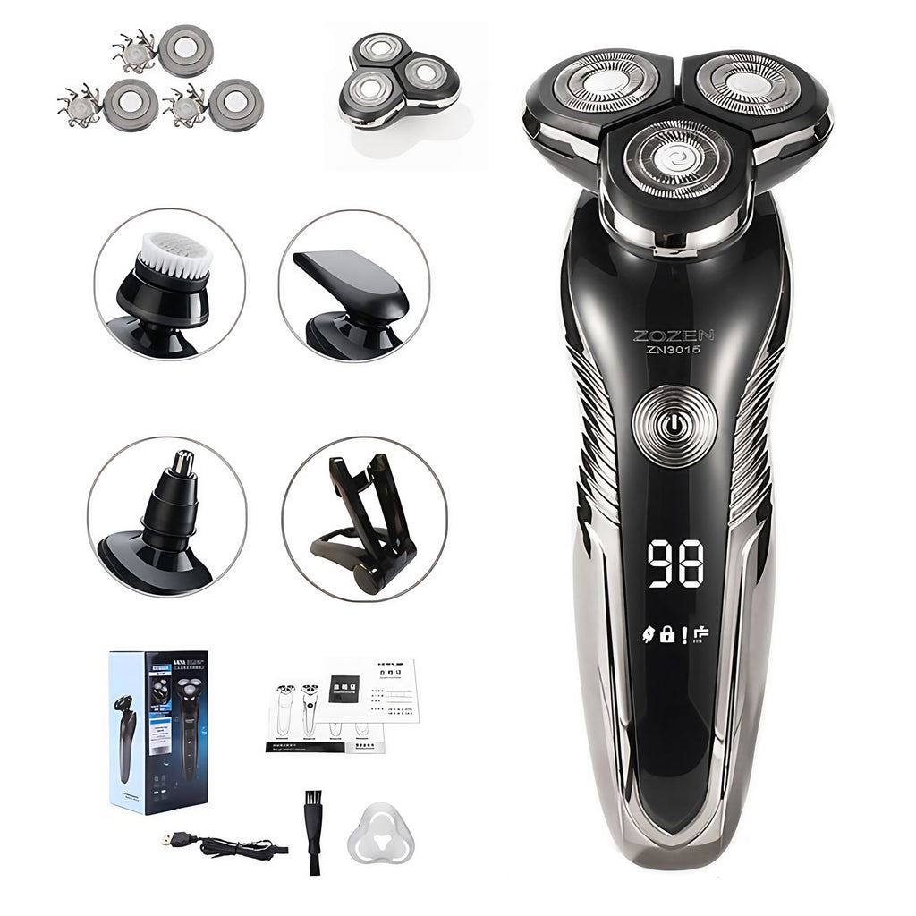 Rasoir électrique rechargeable, sec ou humide, étanche IPX7