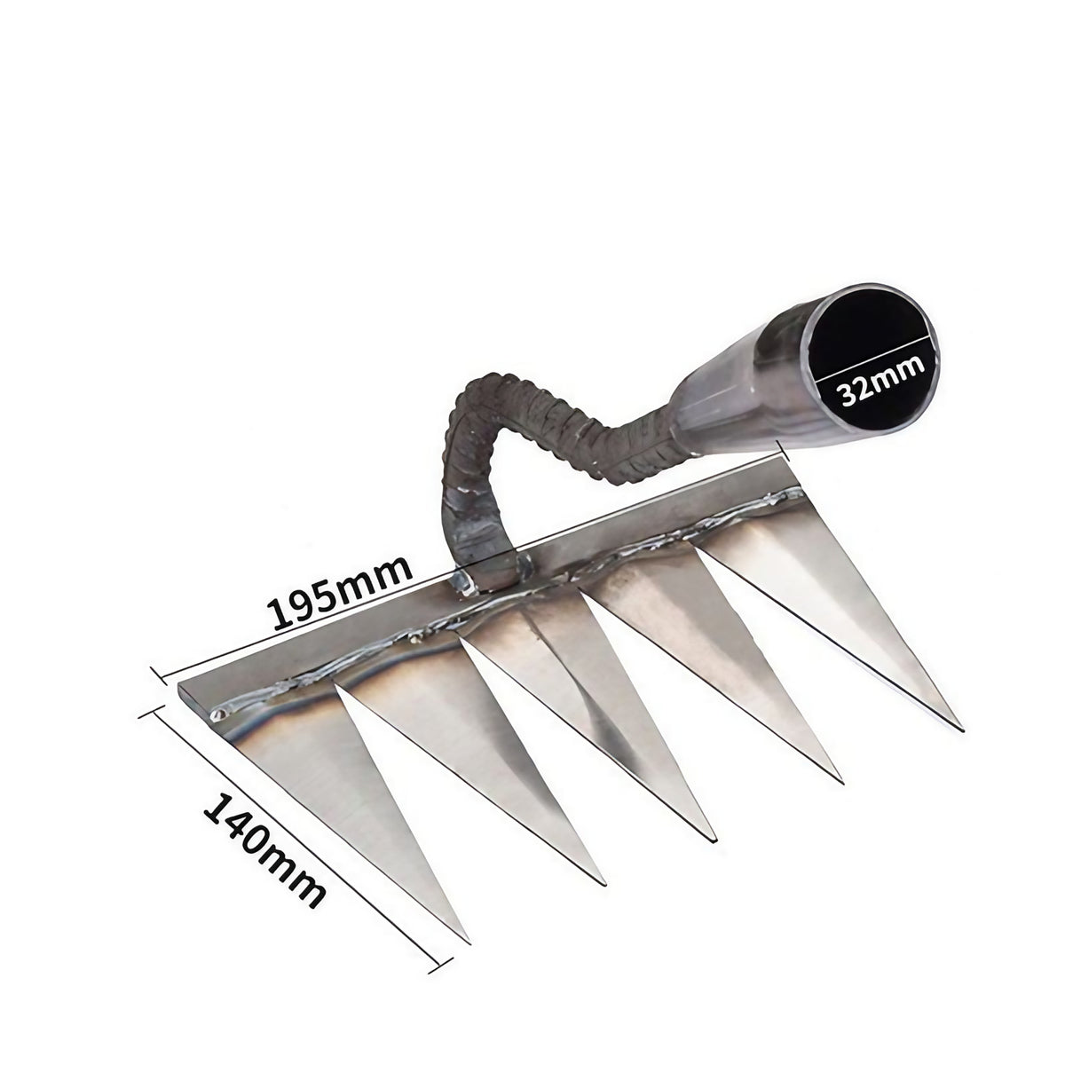 Tête de râteau de 4 à 7 dents en acier au carbone