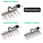 Râteau désherbeur à dents tranchantes, 5, 6 ou 7 dents