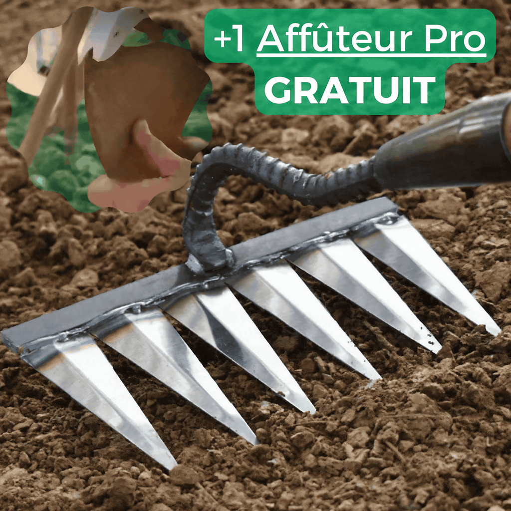 Râteau désherbeur à dents tranchantes, 5, 6 ou 7 dents