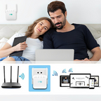 Répéteur WiFi à brancher sur prise, avec antenne, blanc ou noir