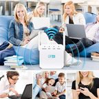 Répéteur WiFi à brancher sur prise, avec antenne, blanc ou noir