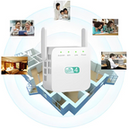 Répéteur WiFi à brancher sur prise, avec antenne, blanc ou noir