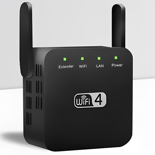 Répéteur WiFi à brancher sur prise, avec antenne, blanc ou noir