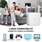 Répéteur WiFi à brancher sur prise, avec antenne, blanc ou noir