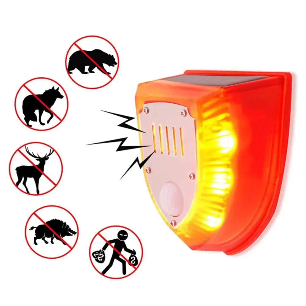 Répulsif animaux solaire à détecteur de mouvement, alarme 129 dB
