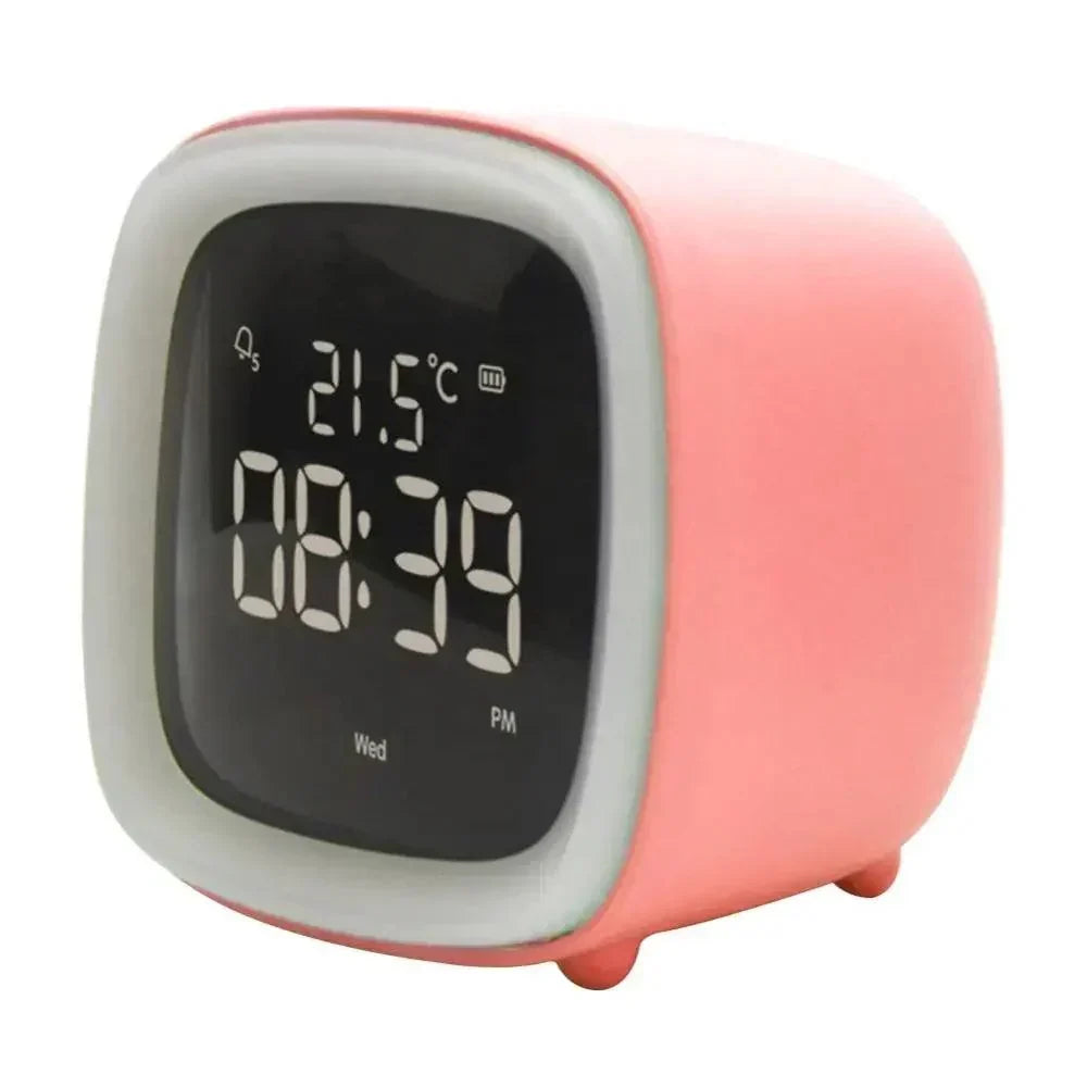 Réveil veilleuse enfant à oreilles, écran LED, rechargeable