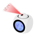 Réveil numérique LED avec projection de l'heure au plafond, blanc