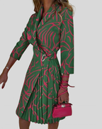 Robe blazer femme à manches longues, unie ou à motifs, vert