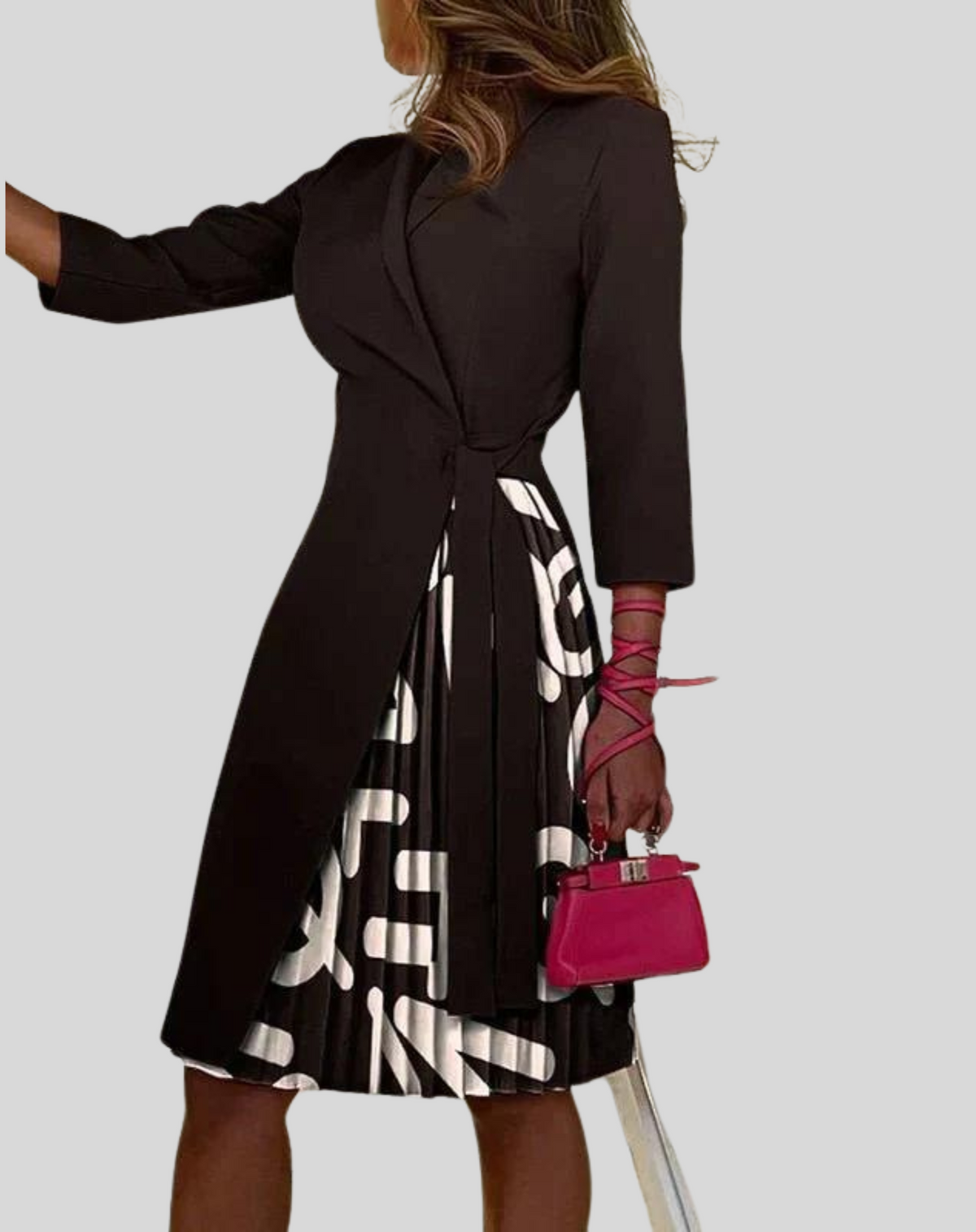 Robe blazer femme à manches longues, unie ou à motifs