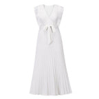 Robe longue bohème femme à volants, taille ceinturée, six coloris