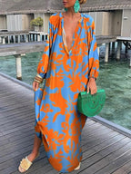Robe bohème femme fluide, six coloris, du S au 2XL, orange