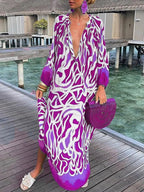 Robe bohème femme fluide, six coloris, du S au 2XL, lilas