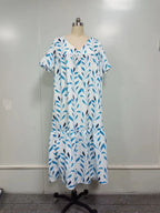 Robe bohème d'été col V à imprimé fleuri, manches courtes