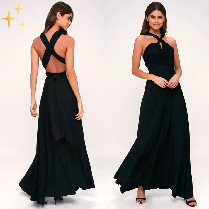 Robe cache-cœur femme à manches longues, sept coloris, S au XL, noir