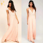 Robe cache-cœur femme à manches longues, sept coloris, S au XL, champagne