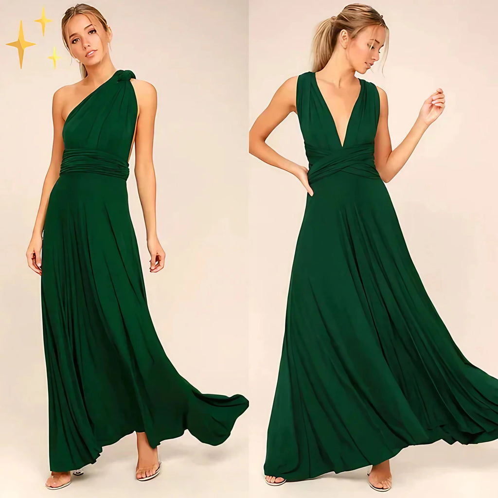 Robe cache-cœur femme à manches longues, sept coloris, S au XL, vert