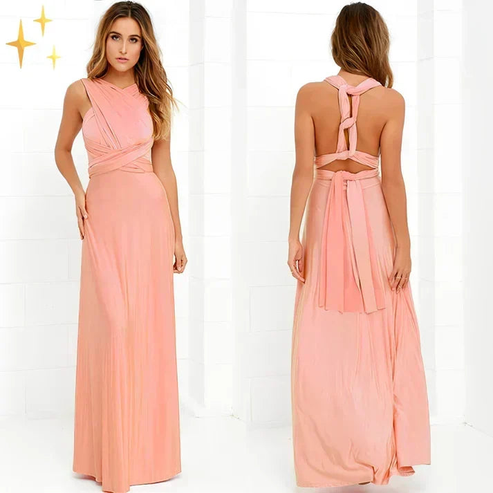 Robe cache-cœur femme à manches longues, sept coloris, S au XL, rose
