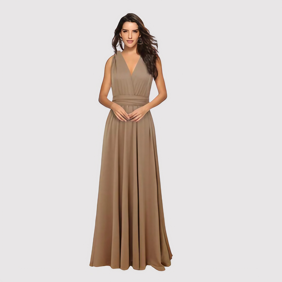 Robe cache-cœur femme à manches longues, sept coloris, S au XL, auburn
