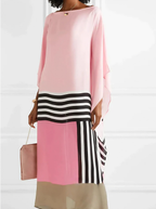 Robe caftan longue à rayures, rose bonbon, du XS au 2XL, rose bonbon