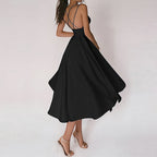 Robe col V femme ajustée, cinq coloris, du S au 2XL, noir