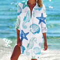 Robe chemise femme à imprimés marins et fleuris, du S au 5XL