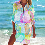 Robe chemise femme à imprimés marins et fleuris, du S au 5XL