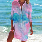 Robe chemise femme à imprimés marins et fleuris, du S au 5XL