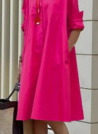 Robe chemise femme à ligne fluide, six coloris, du S au 2XL