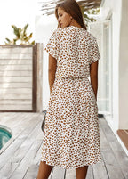 Robe chemise midi femme, coupe fluide, huit coloris