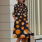 Robe chemise femme coupe fluide, douze coloris, du S au 2XL, jaune et noir